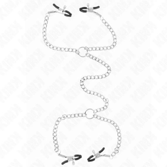 KINK – 4 láncos mellbimbócsipesz 32 cm-es láncokkal