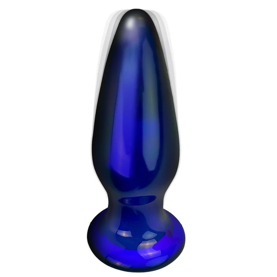 Shining – vibráló üveg anális dugó 11 x 4,2 cm