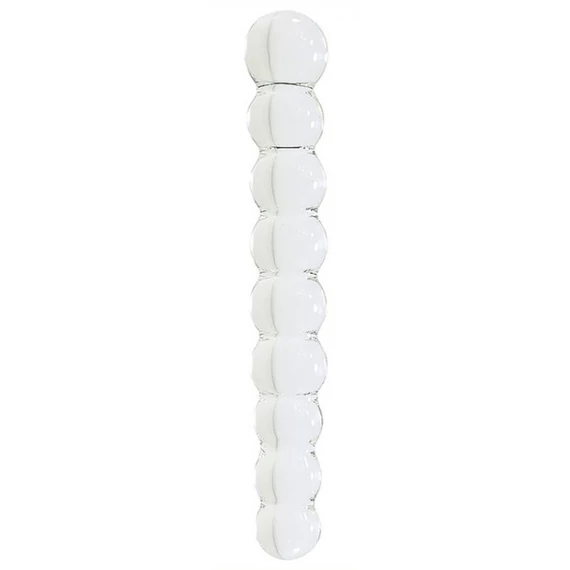 Üveg dildó Snowball – elegáns kényeztetés 12,6 cm-en