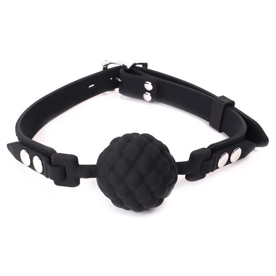 PineCone – prémium szilikon ball gag, fekete