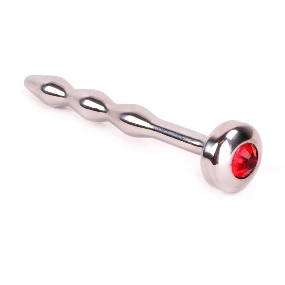 Ékszeres urethral - piros szildenafil vibrátor 7cm x 8mm