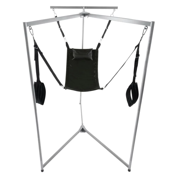 Kit Sling – fekete téglalap alakú felfüggesztő hám szürke kerettel