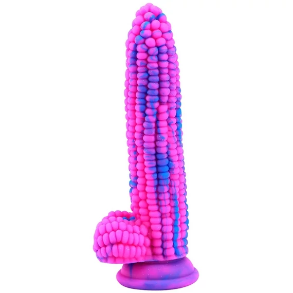 Corn – dupla színű szilikon dildo, rózsaszín és kék árnyalatokban