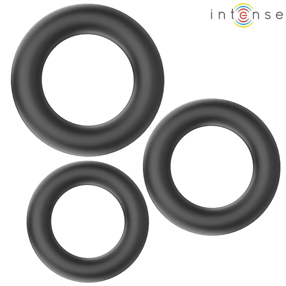 INTENSE – prémium szilikon péniszgyűrűk, 3 darabos szett