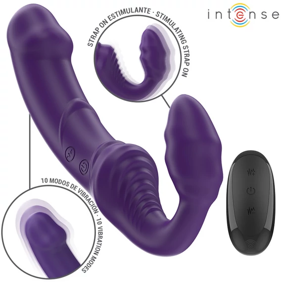 INTENSE - Jill dupla vibrátor távirányítóval, 20 cm, lila