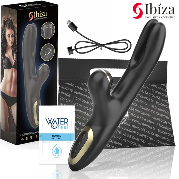 IBIZA – dupla vibrátor, szorító funkció, fekete 