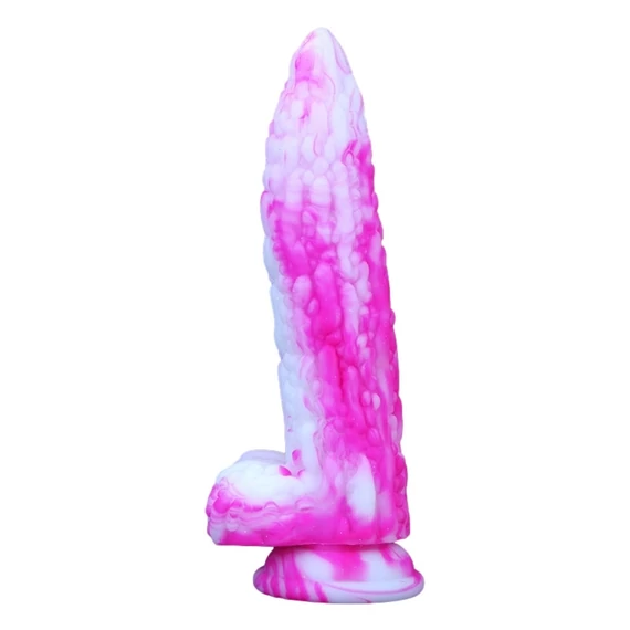 Kukur – prémium dildó, 16 cm, rózsaszín-fehér