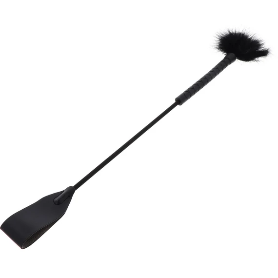Tick Whip és Pehelyseprű - 56 cm, fekete intim élvezethez