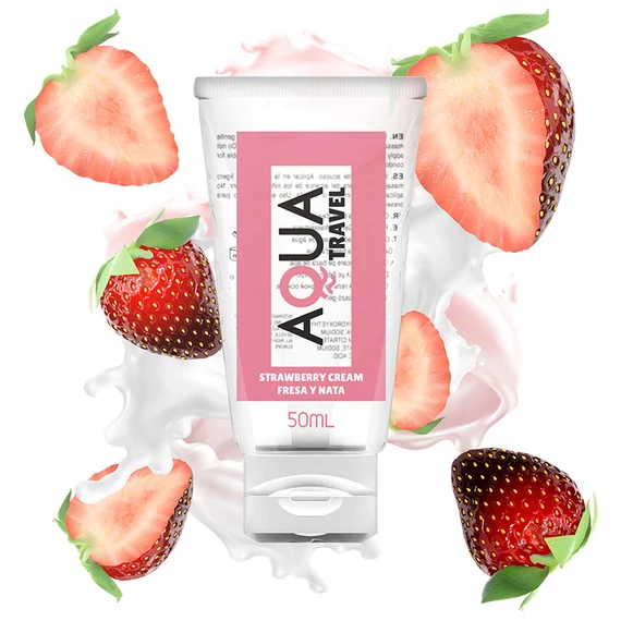 Aqua Travel – eper-krém ízű prémium síkosító 50 ml