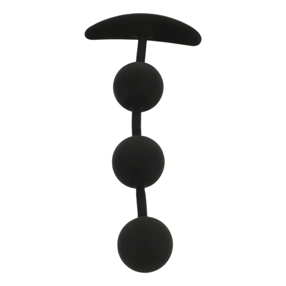 BLACK&SILVER - Harry – szilikon anális gyöngyökkel, 14 cm