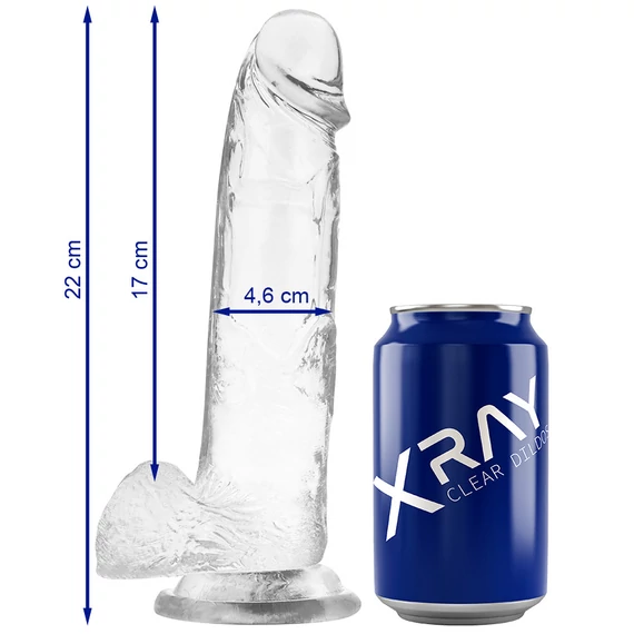 X RAY – átlátszó vibrátor golyókkal 22 cm - 4.6 cm
