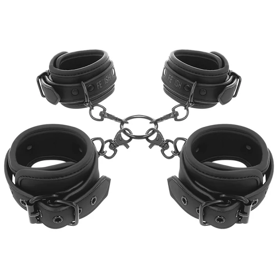 FETISH SUBMISSIVE – bőrkezes kézi-és bokakötöző szett