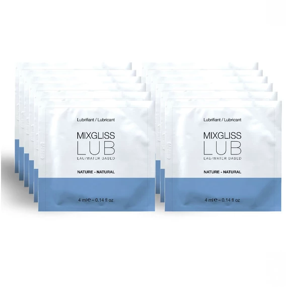MIXGLISS - Természetes Vízbázisú Síkosító 12 Egyéni Adagban (4 ml)