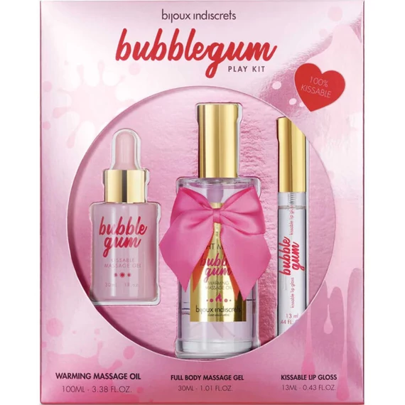Bijoux Indiscrets Bubblegum – intim játék készlet olajjal és fényével