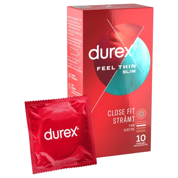 Durex Feel Thin Slim Fit - élethű érzés óvszer (10db)