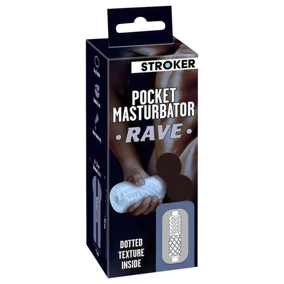 / STROKER Rave - műpopsi maszturbátor (átlátszó)