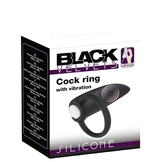 / Black Velvet vibrációs péniszgyűrű (fekete)