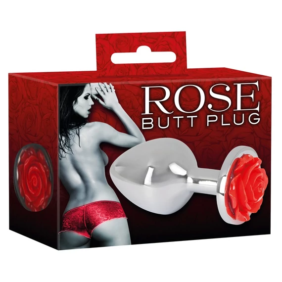 / You2Toys - Rose - 91g-os alumínium anál dildó (ezüst-piros)