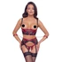Kép 2/6 - Cottelli Bondage - Matt, csipkés mellemelő szett (piros) - 2