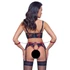 Kép 4/6 - Cottelli Bondage - Matt, csipkés mellemelő szett (piros) - 4