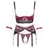 Kép 5/6 - Cottelli Bondage - Matt, csipkés mellemelő szett (piros) - 5