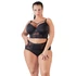 Kép 5/6 - Cottelli Plus Size - pántos-csipkés női alsó (fekete) - 5