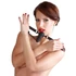 Kép 2/3 - Bad Kitty - szilikon szájpecek kis dildóval (fekete) - 2