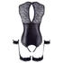 Kép 11/11 - Cottelli Bondage - csipkés-fényes nyitott body kézrögzítőkkel (fekete) - 6