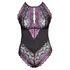 Kép 5/6 - Cottelli Plus Size - virágos body (fekete-lila) - 5