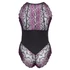 Kép 6/6 - Cottelli Plus Size - virágos body (fekete-lila) - 6