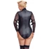 Kép 9/15 - Cottelli Bondage Plus Size - csipkésujjú body (fekete) - 5