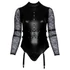 Kép 13/15 - Cottelli Bondage Plus Size - csipkésujjú body (fekete) - 7