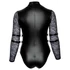 Kép 15/15 - Cottelli Bondage Plus Size - csipkésujjú body (fekete) - 8