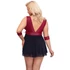 Kép 9/13 - Cottelli Bondage Plus Size - mélyen dekoltált babydoll (piros-fekete) - 5