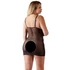 Kép 7/13 - Cottelli Plus Size - csipkebetétes áttetsző negiligé (fekete) - 4