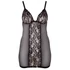 Kép 11/13 - Cottelli Plus Size - csipkebetétes áttetsző negiligé (fekete) - 6