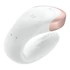 Kép 2/6 - Satisfyer Double Love - okos, akkus, vízálló, rádiós párvibrátor (fehér) - 2