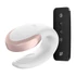 Kép 1/6 - Satisfyer Double Love - okos, akkus, vízálló, rádiós párvibrátor (fehér)