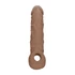 Kép 3/9 - RealRock Penis Sleeve 8 - péniszköpeny (21cm) - sötét natúr - 3