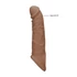 Kép 4/9 - RealRock Penis Sleeve 8 - péniszköpeny (21cm) - sötét natúr - 4