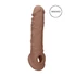 Kép 1/9 - RealRock Penis Sleeve 8 - péniszköpeny (21cm) - sötét natúr