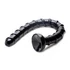 Kép 3/4 - Hosed Swirl Anal Snake 19 - csavart, tapadótalpas, hosszú anál dildó (fekete) - 3
