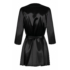 Kép 5/7 - / Obsessive Satinia Robe - rövid szatén köntös tangával (fekete) - 3