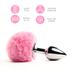 Kép 2/4 - FEELZTOYS Bunny Tails - fém anál dildó nyuszifarokkal (ezüst-pink) - 2