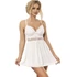 Kép 1/6 - SUBBLIME - elegáns fehér babydoll, V-kivágással és masnival