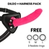 Kép 1/9 - DELTA CLUB - Prémium pink dildó hám 20 cm hosszú