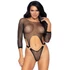 Kép 1/5 - LEG AVENUE – elegáns bodysuit, tanga hátul, egy méret - fekete
