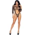 Kép 3/5 - LEG AVENUE – elegáns bodysuit, tanga hátul, egy méret - fekete