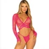 Kép 1/6 - LEG AVENUE – csipkés crop top és tanga szett