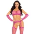 Kép 1/7 - LEG AVENUE - fukszia crop top harisnya és kesztyűk